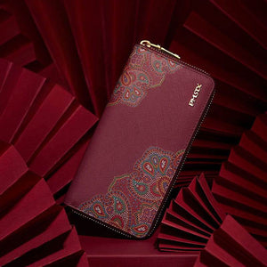 Chinese Style Leather Red Wedding Women's Wallet - SinoCultural -- P201412-1