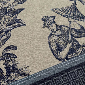 Chinoiserie Blue and White PVC Round Table Mat - SinoCultural -- TM018A50