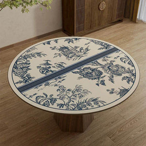 Chinoiserie Blue and White PVC Round Table Mat - SinoCultural -- TM018A50