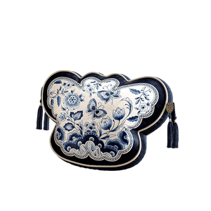Chinoiserie Blue and White Porcelain Decorative Throw Pillow for Bedroom - SinoCultural -- SJZBZ077AA45
