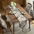 Chinoiserie Blue and White Simplicity Romantic Table Runner - SinoCultural -- TR024BW160