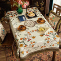Chinoiserie Coffee Table Cover Flower and Bird Brown Tablecloth - SinoCultural -- TC015W85