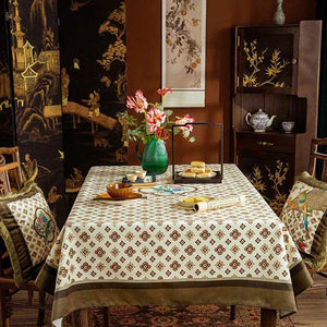 Chinoiserie Coffee Table Cover Pattern Design Tablecloth - SinoCultural -- TC016W85