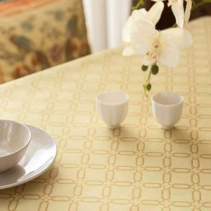 Chinoiserie Country Style Coffee Table Cover Beige Tablecloth - SinoCultural -- TC023W85