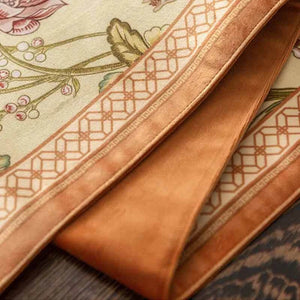 Chinoiserie Country Style Coffee Table Cover Beige Tablecloth - SinoCultural -- TC023W85