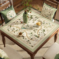 Chinoiserie Green Leather Square Table Mat Waterproof Easy Clean - SinoCultural -- TM057A60