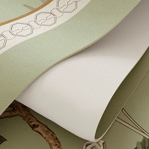 Chinoiserie Green Leather Square Table Mat Waterproof Easy Clean - SinoCultural -- TM057A60