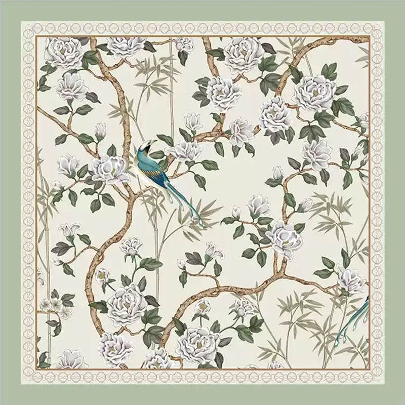 Chinoiserie Green Leather Square Table Mat Waterproof Easy Clean - SinoCultural -- TM057A60