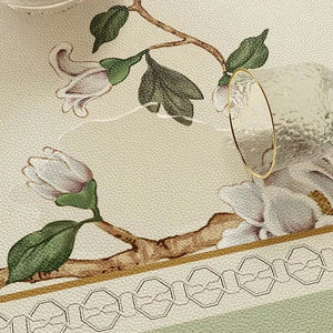 Chinoiserie Green Leather Square Table Mat Waterproof Easy Clean - SinoCultural -- TM057A60