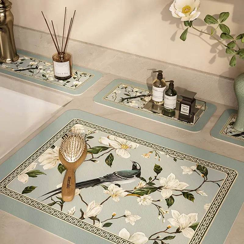 Chinoiserie Kitchen & Bathroom Counter Leather Placemat - SinoCultural -- TM047A1414