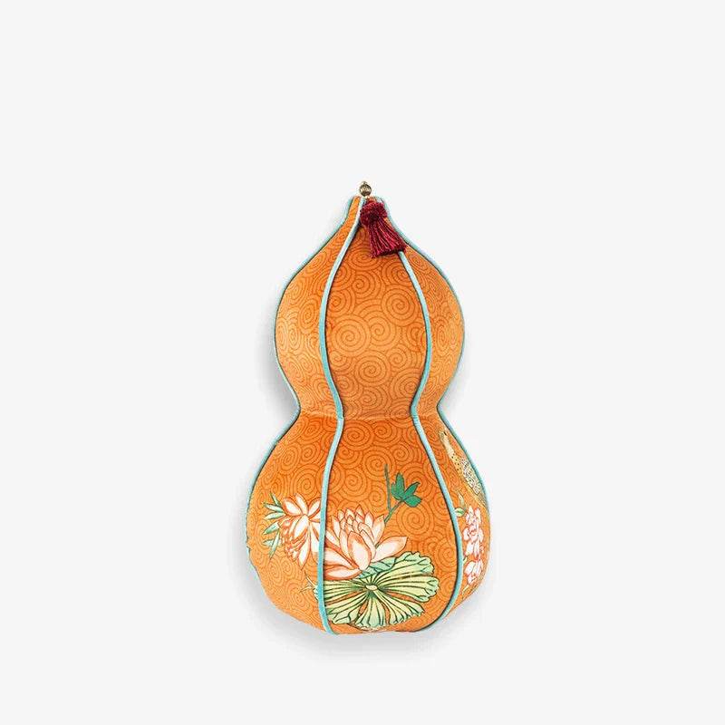 Chinoiserie Lantern-Shaped Throw Pillow Orange Hydrangea Dream - SinoCultural -- SJZBZ029A01