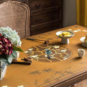 Chinoiserie Leather Waterproof Oil-proof Dining Table Mat - SinoCultural -- TM012A6060