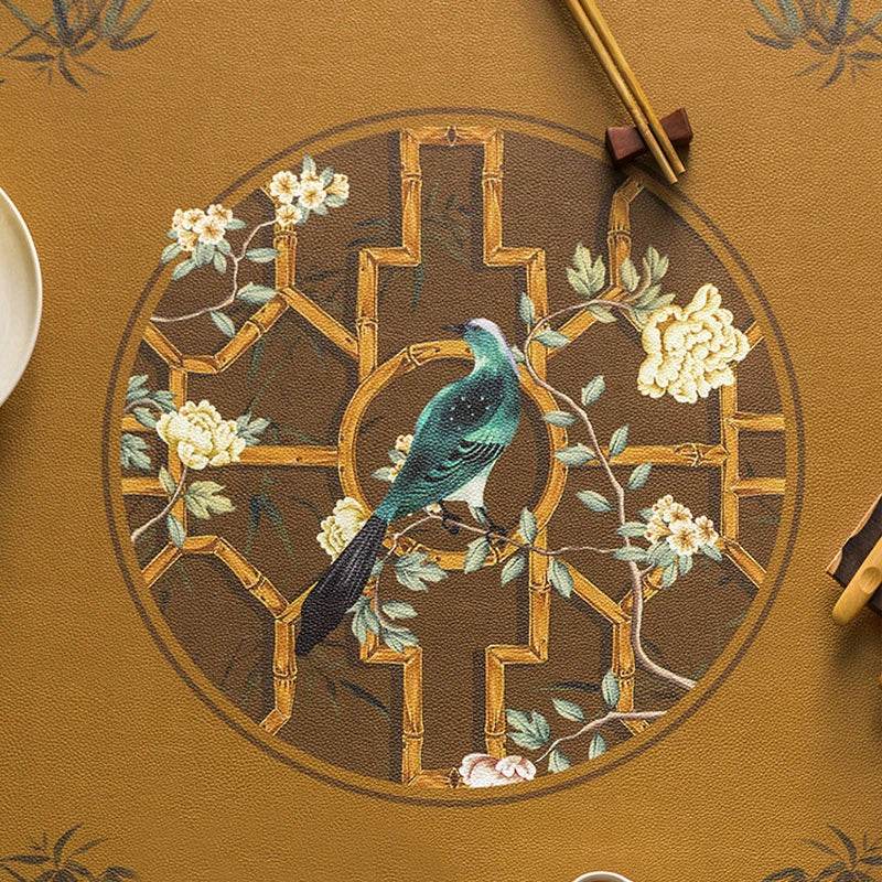 Chinoiserie Leather Waterproof Oil-proof Dining Table Mat - SinoCultural -- TM012A6060