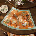 2-Piese Chinoiserie Mountain Hydrangea Round Table Fan-shaped Placemat - SinoCultural -- TM021A46