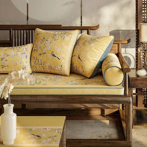 Chinoiserie Original Flowers Bolster Pillow - SinoCultural -- SJZBZ026A01
