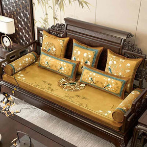 Chinoiserie Original Flowers Bolster Pillow - SinoCultural -- SJZBZ026A01