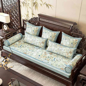 Chinoiserie Original Flowers Bolster Pillow - SinoCultural -- SJZBZ026A01
