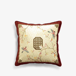Chinoiserie Original Flowers and Birds Throw Pillow - SinoCultural -- SJZBZ042A01