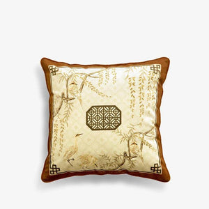 Chinoiserie Original Flowers and Birds Throw Pillow - SinoCultural -- SJZBZ042A01