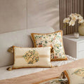 Chinoiserie Original Flowers and Birds Yellow Throw Pillow - SinoCultural -- SJZBZ052A01