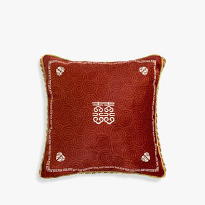 Chinoiserie Original Joyful Red Wedding Celebration Pillow - SinoCultural -- SJZBZ057A01