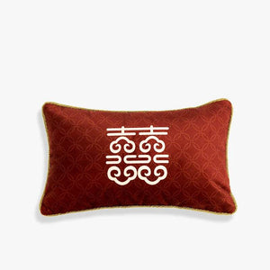 Chinoiserie Original Joyful Red Wedding Celebration Pillow - SinoCultural -- SJZBZ057A01