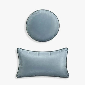 Chinoiserie Plush Fabric Original Blue Throw Pillow Orchid Courtyard - SinoCultural -- SJZB037A01