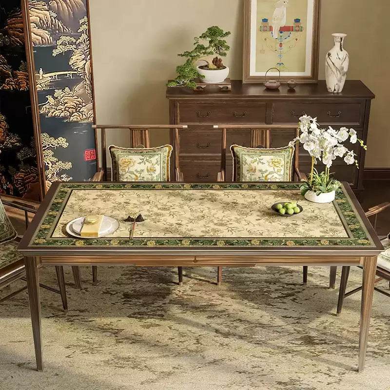 Chinoiserie Retro Leather Table Mat Waterproof Oil Proof Heat Resistant - SinoCultural -- TM056A6060