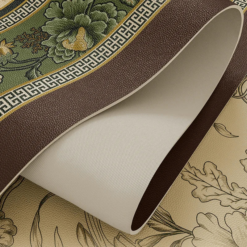 Chinoiserie Retro Leather Table Mat Waterproof Oil Proof Heat Resistant - SinoCultural -- TM056A6060