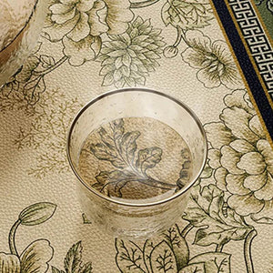 Chinoiserie Retro Leather Table Mat Waterproof Oil Proof Heat Resistant - SinoCultural -- TM056A6060