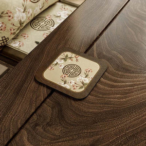 Chinoiserie Retro Spring Floral Chinese Pattern Tea Table Mat - SinoCultural -- TM007A15