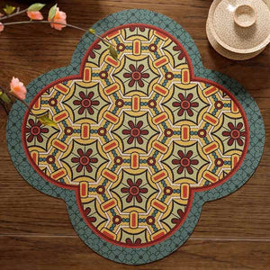 2-Piece Chinoiserie Retro Washable Custom Coffee Coasters Table Mat - SinoCultural -- TM046A40