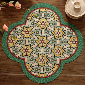 2-Piece Chinoiserie Retro Washable Custom Coffee Coasters Table Mat - SinoCultural -- TM046A40