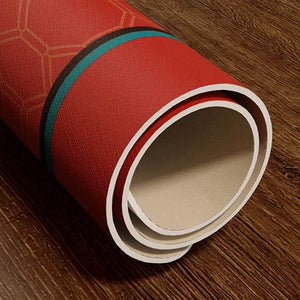 Chinoiserie Royal Red Festive Leather Tea Table Mat - SinoCultural -- TM039A15