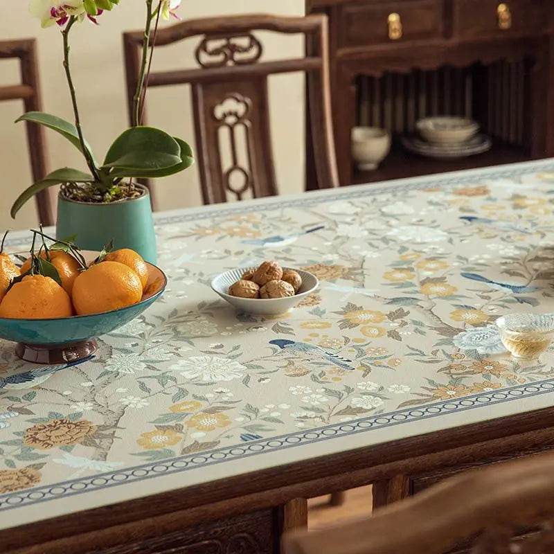 Chinoiserie Spring Blossom Waterproof Rectangular Table Mat - SinoCultural -- TM045A6060