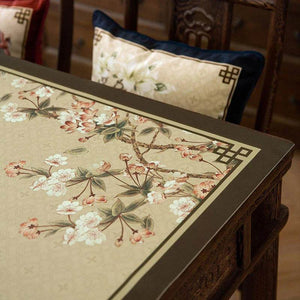 Chinoiserie Springtime Floral and Bird Classical Table Mat - SinoCultural -- TM019A6060