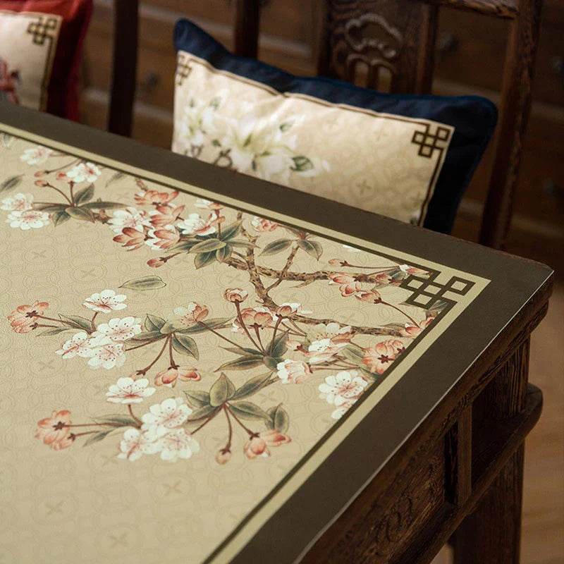 Chinoiserie Springtime Floral and Bird Classical Table Mat - SinoCultural -- TM019A6060