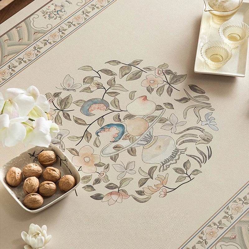 Chinoiserie Stain Resistant Leather Coffee Table Mat - SinoCultural -- TM016A4060