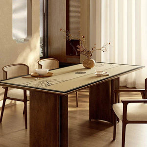 Chinoiserie Stain Resistant Rectangular Leather Table Mat - SinoCultural -- TM017A6060