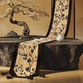Chinoiserie Vintage Ink Flower and Bird Table Runner - SinoCultural -- TR002W160