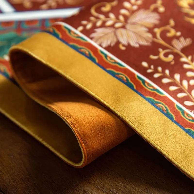 Chinoiserie Vintage Royal Palace Design Red Table Runner - SinoCultural -- TR018R160