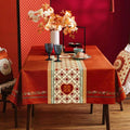 Chinoiserie Wedding Celebration Red Rectangular Tablecloth - SinoCultural -- TC020R85