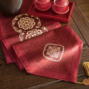 Chinoiserie Wedding Celebration Red Table Runner - SinoCultural -- TR021R160
