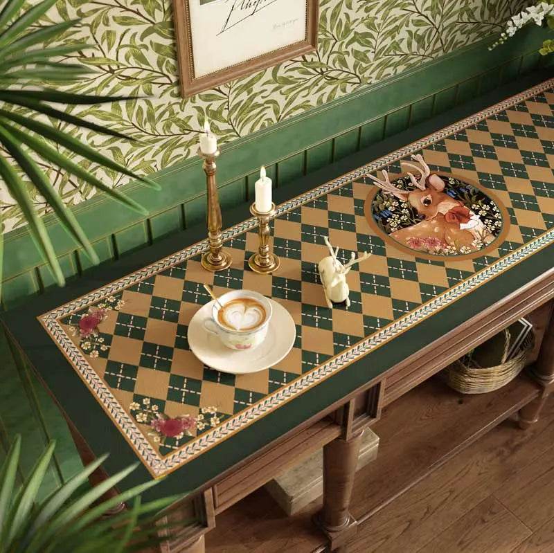 Christmas Limited Series Green Festive Reindeer Table Mat - SinoCultural -- HS-BGD4156-1