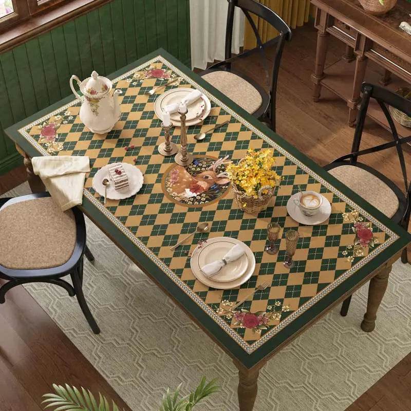 Christmas Limited Series Green Festive Reindeer Table Mat - SinoCultural -- HS-CZD1149-1