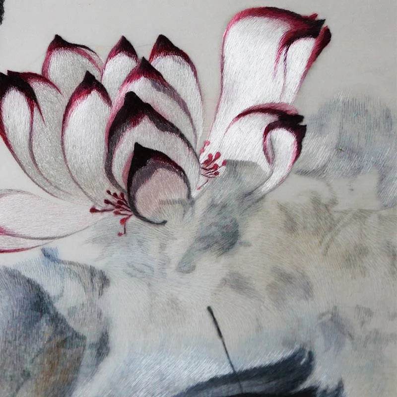 Colorful Ink Lotus - SinoCultural -- W0159