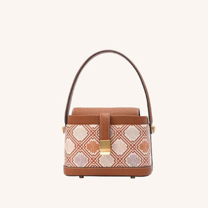 Zhuang Brocade Chrysanthemum Meander Motif Crossbody Bag