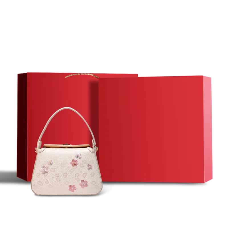 Luxury Binglie Mei Design Embroidered Silk Handbag