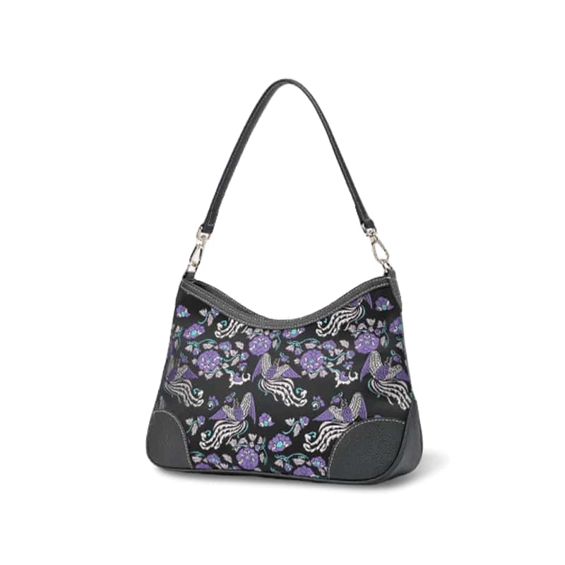 Luxury Shu Brocade Shoulder Bag with Classic Phoenix & Peony Motif