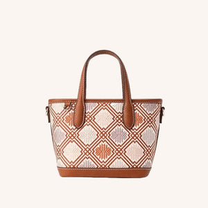 Luxury Zhuang Brocade Leather Crossbody Bag